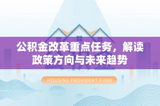 桑珠孜公积金改革重点任务，解读政策方向与未来趋势