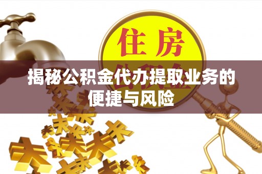 桑珠孜揭秘公积金代办提取业务的便捷与风险