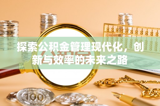 桑珠孜探索公积金管理现代化，创新与效率的未来之路