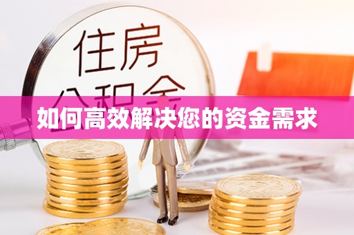 桑珠孜如何高效解决您的资金需求
