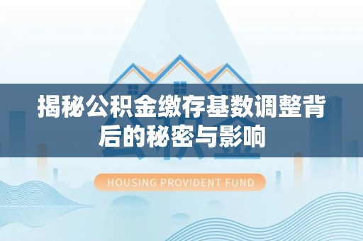 桑珠孜揭秘公积金缴存基数调整背后的秘密与影响