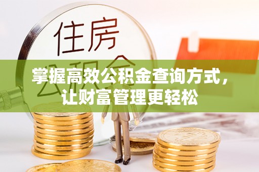 桑珠孜掌握高效公积金查询方式，让财富管理更轻松